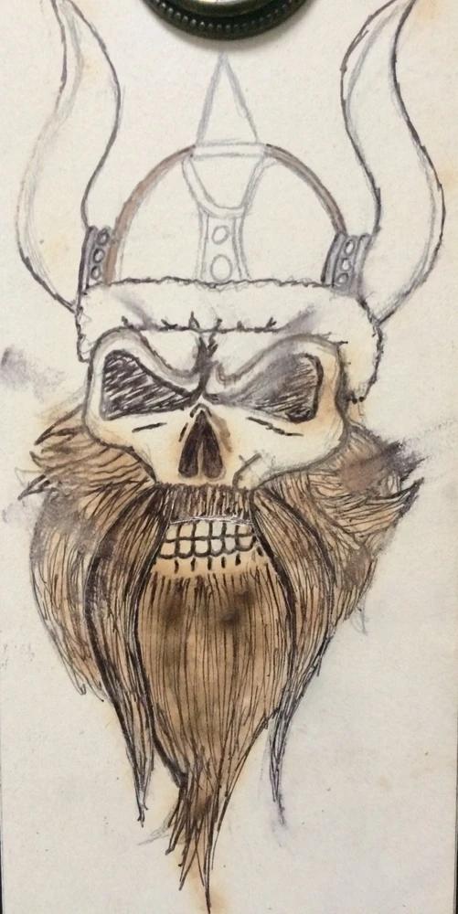Viking skeleton pen work was going to carve it but never got to it