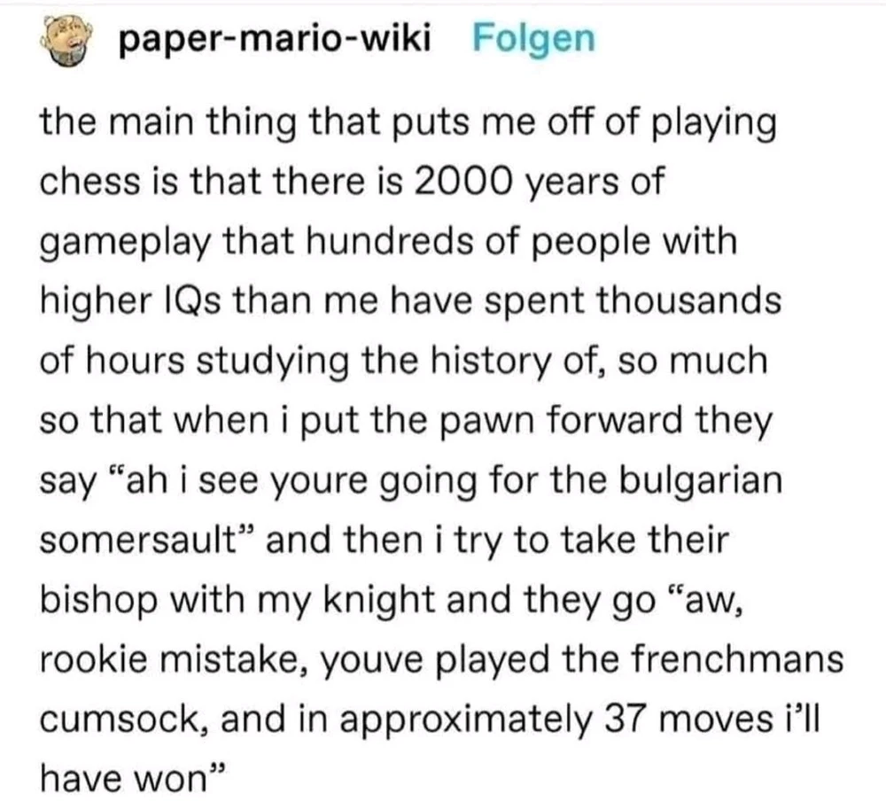 Why I stopped playing chess