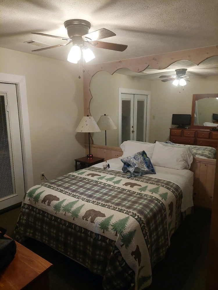 Love the blanket on the bed.