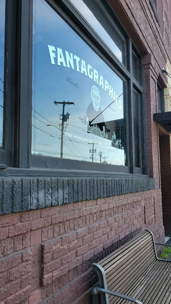 Went into this very cool store in Seattle that has comic book art!