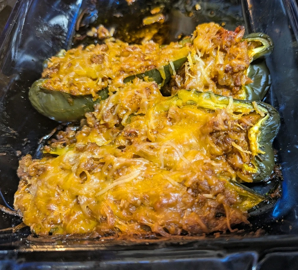 Chorizo stuffed poblanos