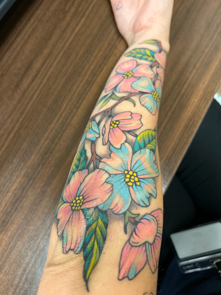 Newest tattoo of NC state flower.