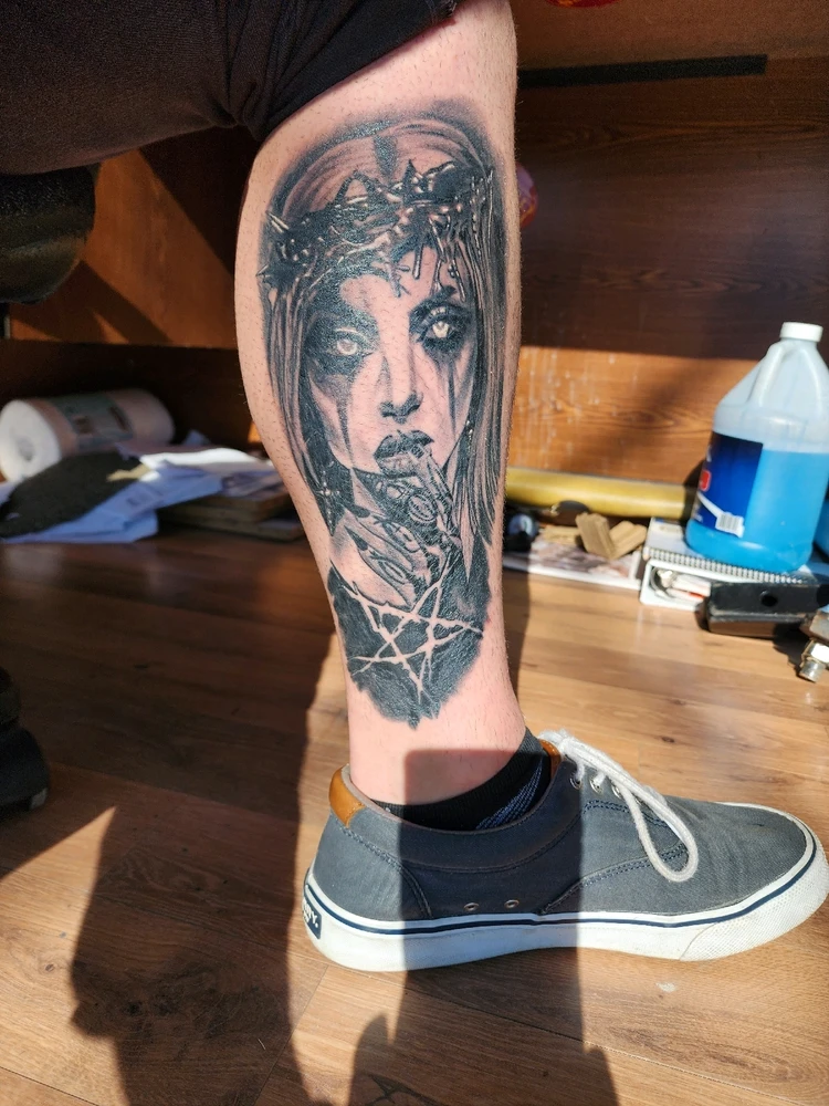 Demonic/blasphemous leg sleeve