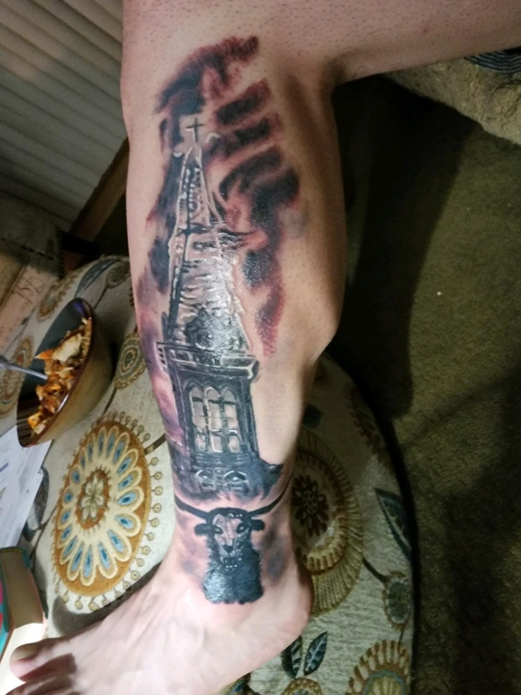 Demonic/blasphemous leg sleeve
