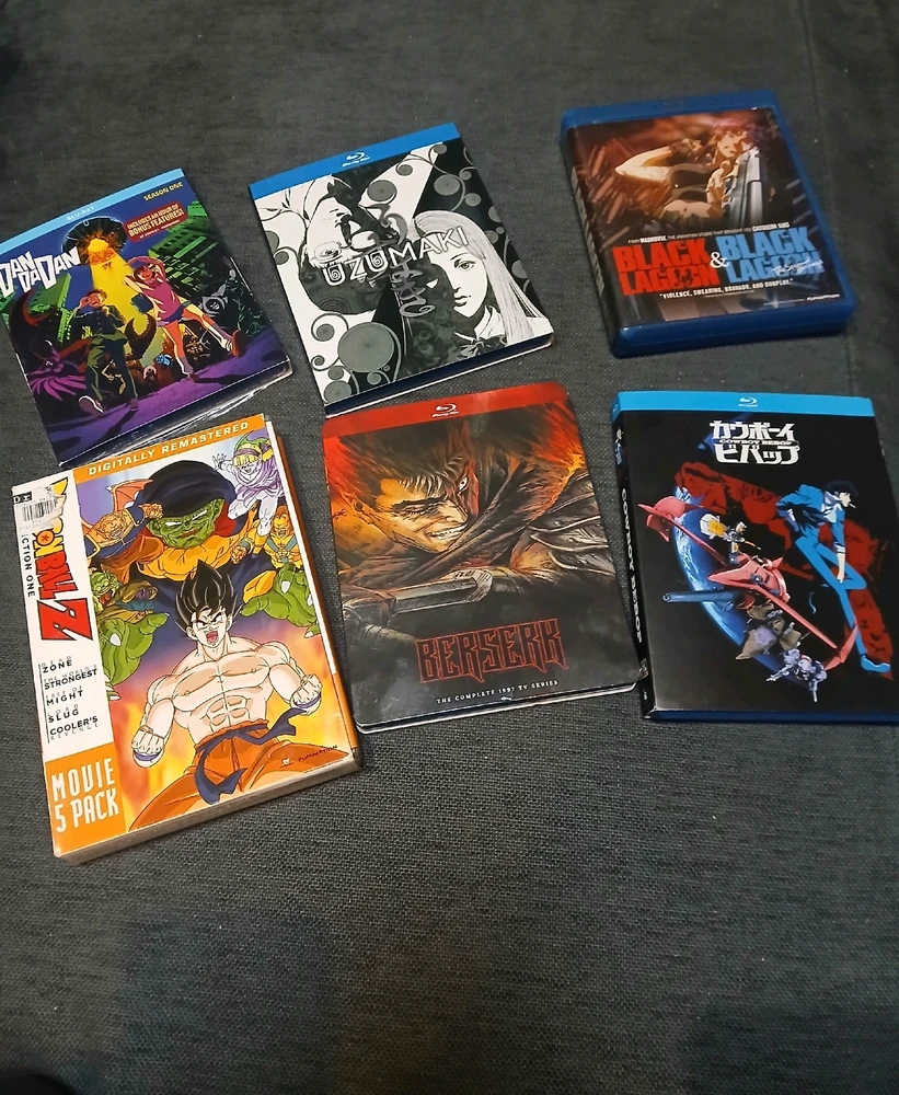 A few of my favorite animes that I own on physical media.