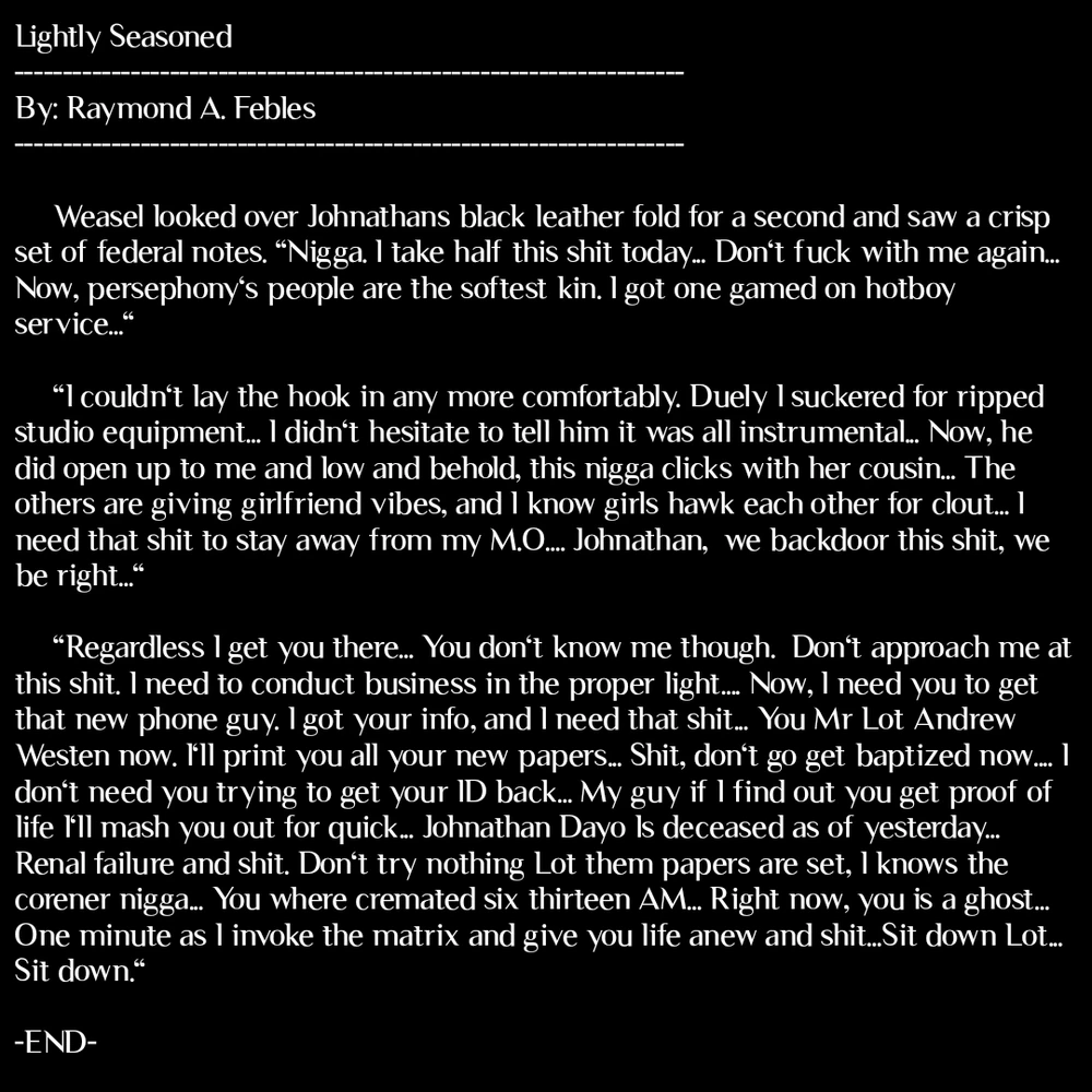 Newest mature rated story.