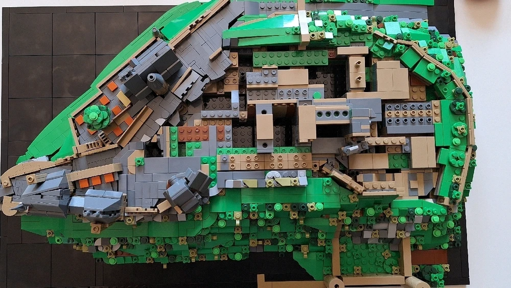 Kleimmbaustein--Set Burg Eltz im Bau, Draufsicht