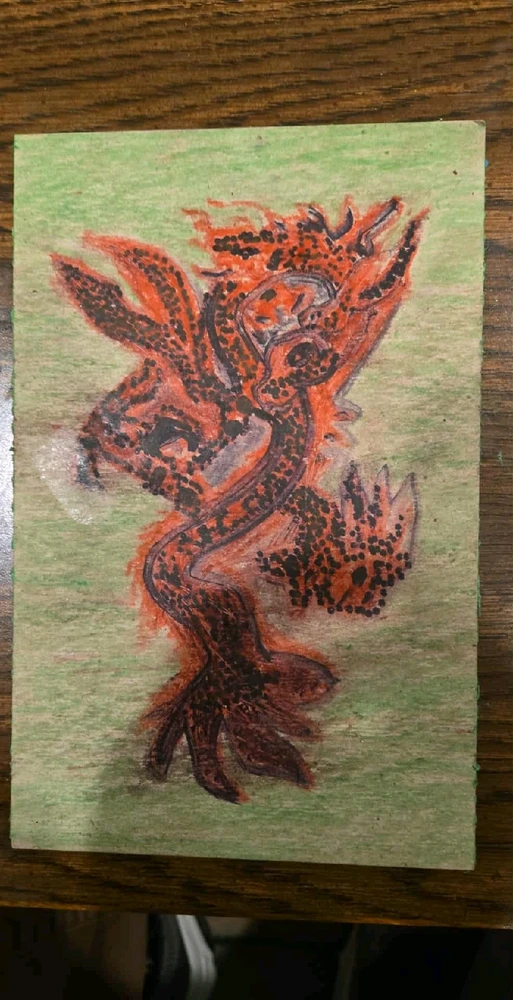 Dragon pen and crayon mostly crayons