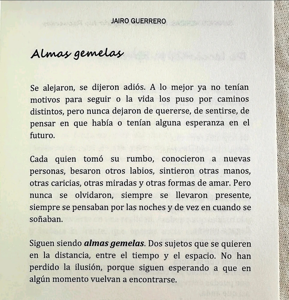Almas gemelas que se aman en la distancia y se sueñan a solas...