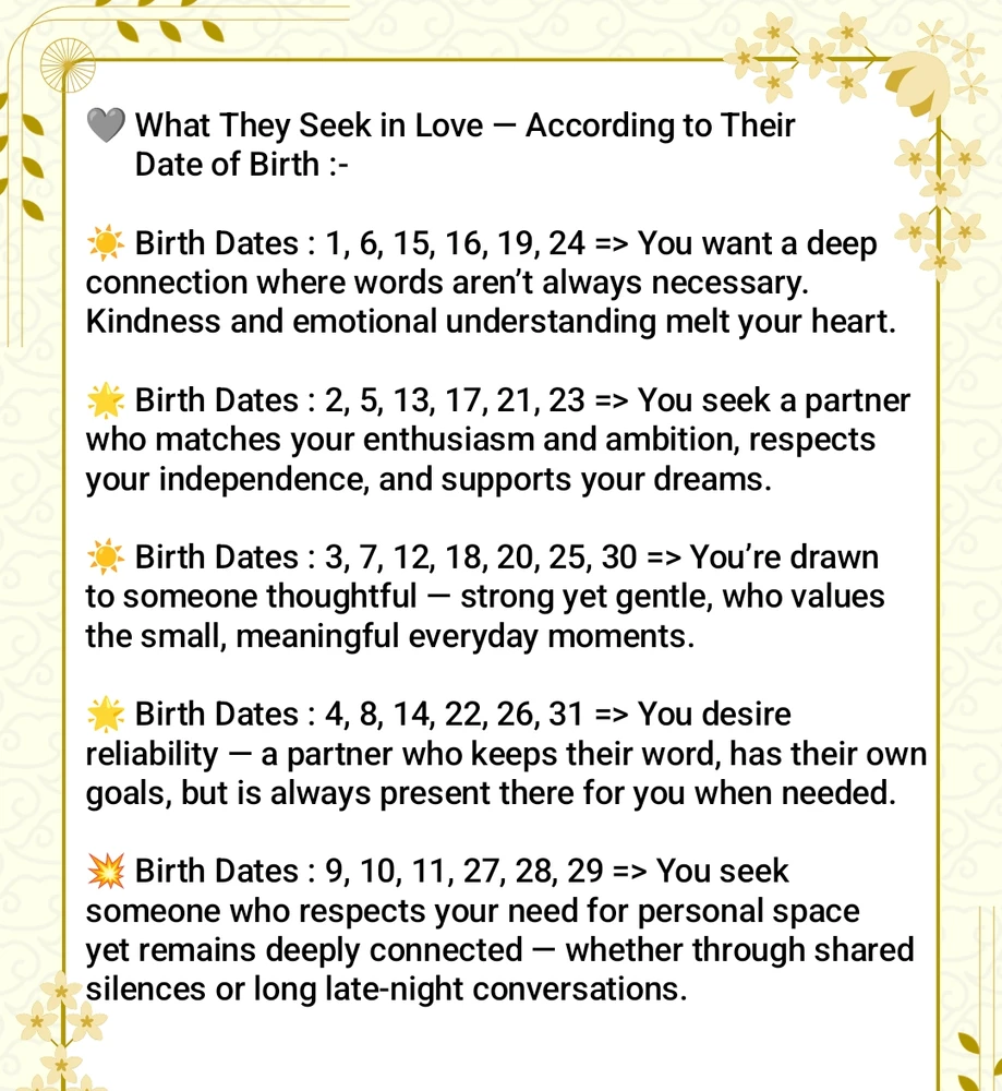 What They Seek In Love