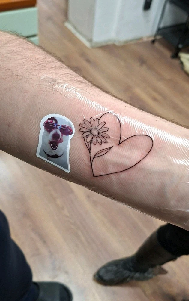 Sweet little tattoo I made for man male client. I love when men choose such cute designs