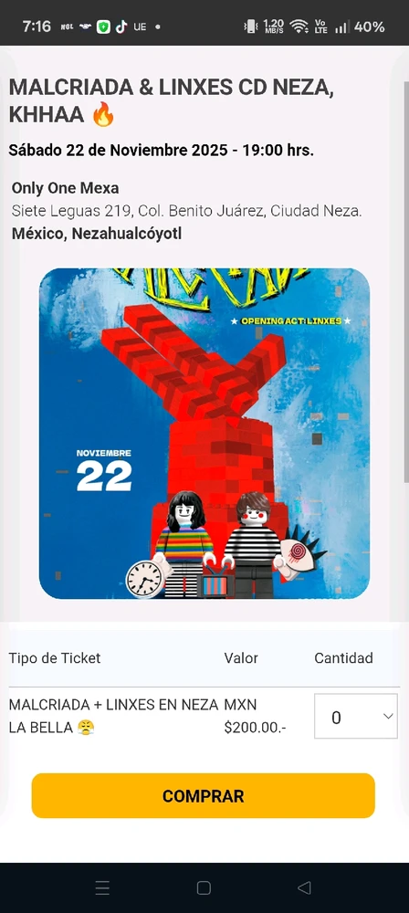 Malcriada! El 22 de noviembre