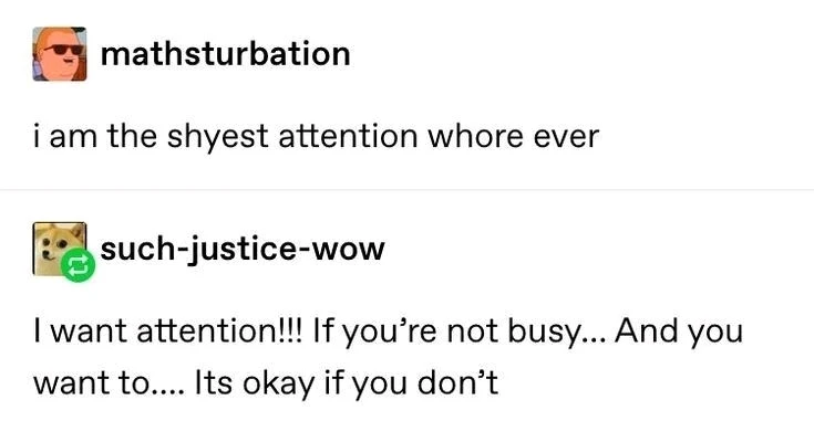 i only feel this way once im attached lol