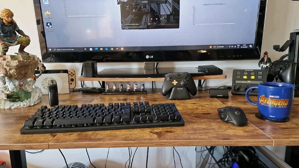 Voilà mon petit setup, bien sûr avec du Zelda.