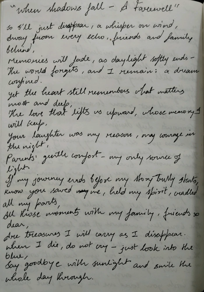 "When Shadows fall- A Farewell"