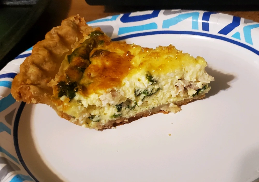 More food (I did the quiche, butternut soup and grilled cheese, and the fish and chips, kid did the banana muffins, steak with roasted squash and potato pancakes, and the salmon with green sauce