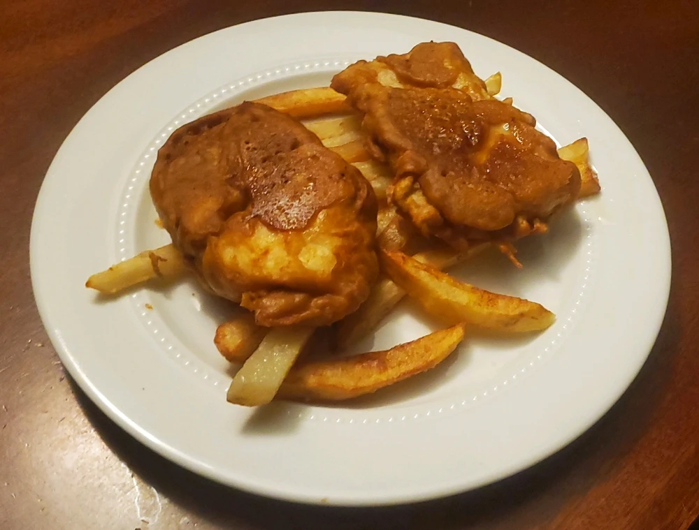 More food (I did the quiche, butternut soup and grilled cheese, and the fish and chips, kid did the banana muffins, steak with roasted squash and potato pancakes, and the salmon with green sauce