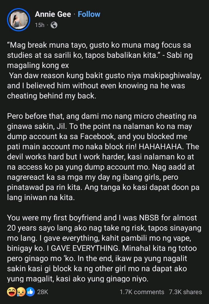 Cheating to NBSB (A reposted real story)