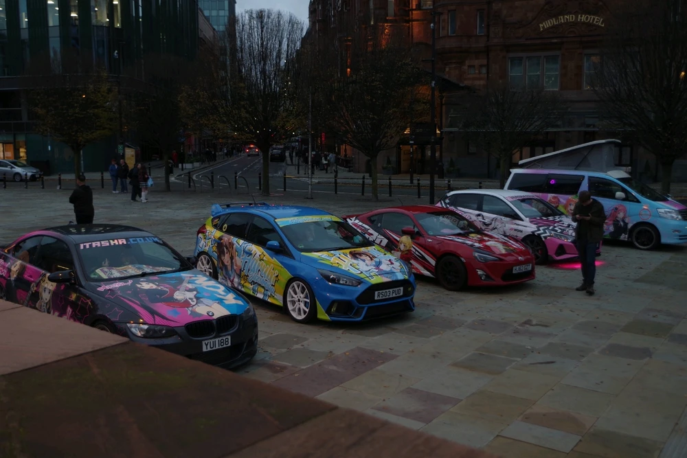 Pictures of the cars outside at day 2 of Hyper Japan Manchester