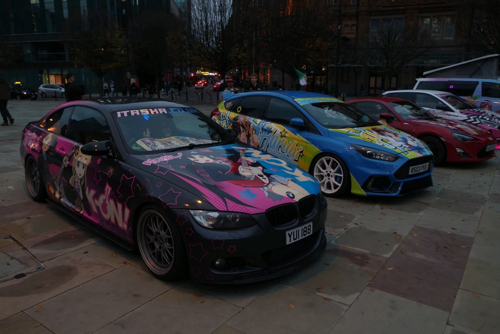 Pictures of the cars outside at day 2 of Hyper Japan Manchester