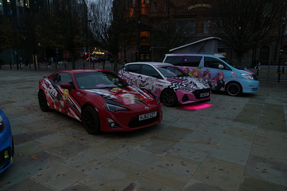 Pictures of the cars outside at day 2 of Hyper Japan Manchester