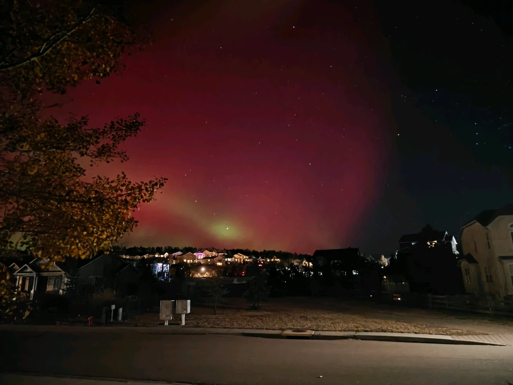 Aurora over colorado springs