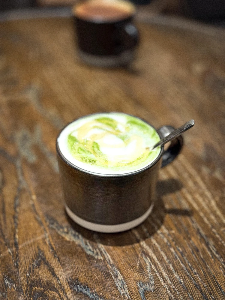 Start of the day with Matcha Latte with honey