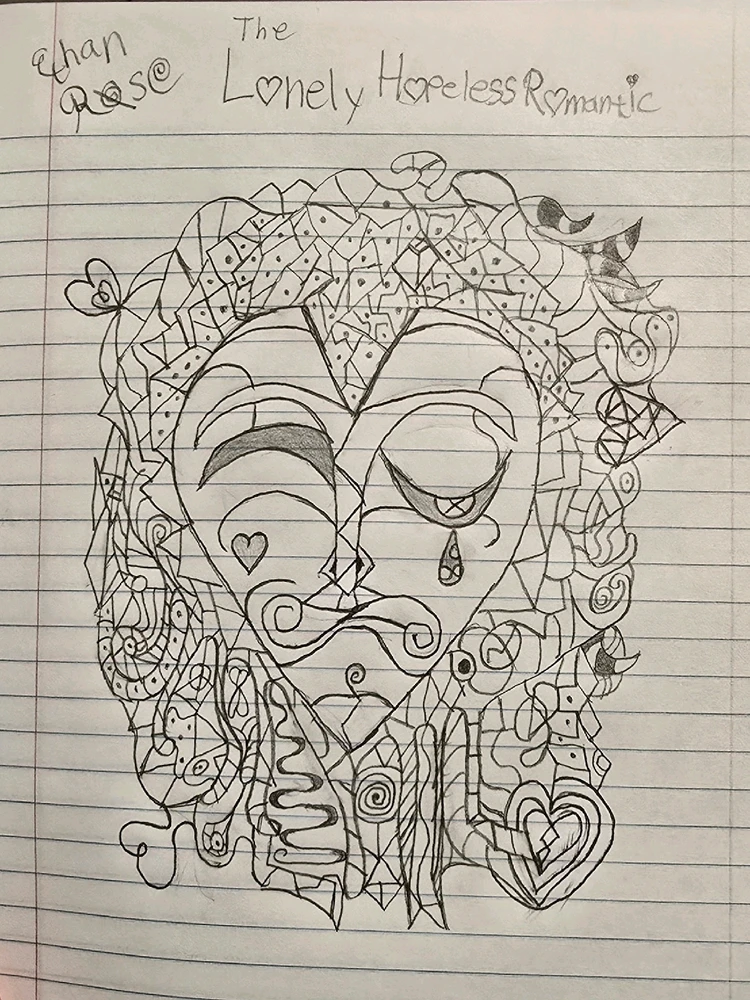 "The Lonely Hopeless Romantic" – Me, 2025
There's 13 hidden hearts (17 including the title).
My first open sign of loneliness