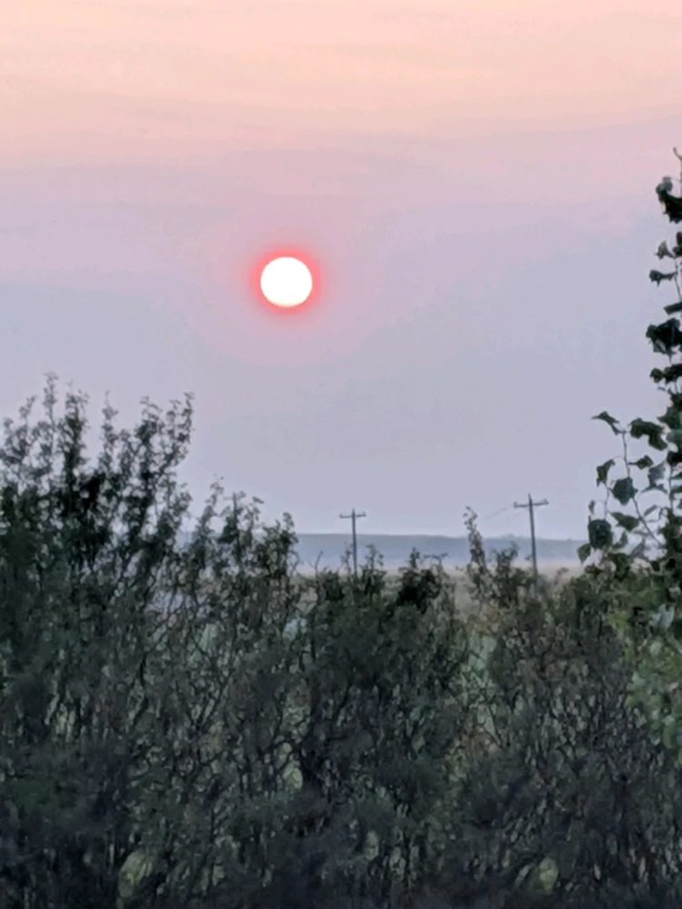 Sun setting on the first night