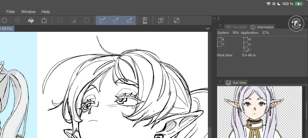 Screenshot showing the time of drawing