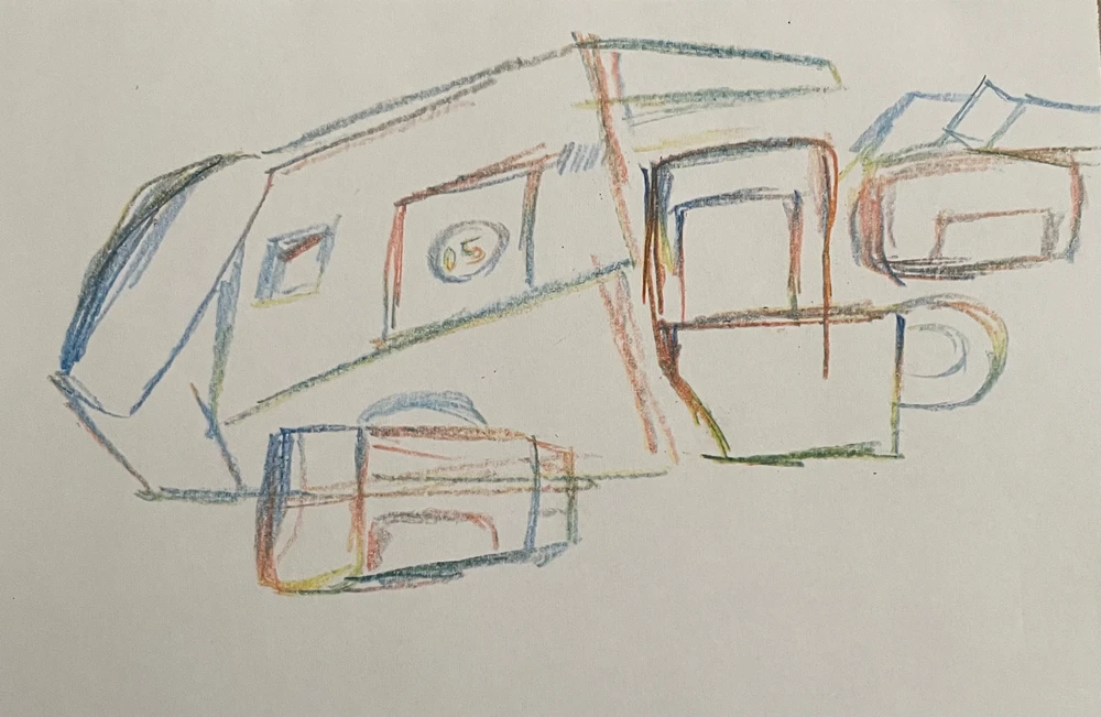 Drawing of spacecraft 