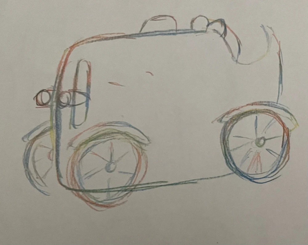 Drawing of a insect shaped convertible 