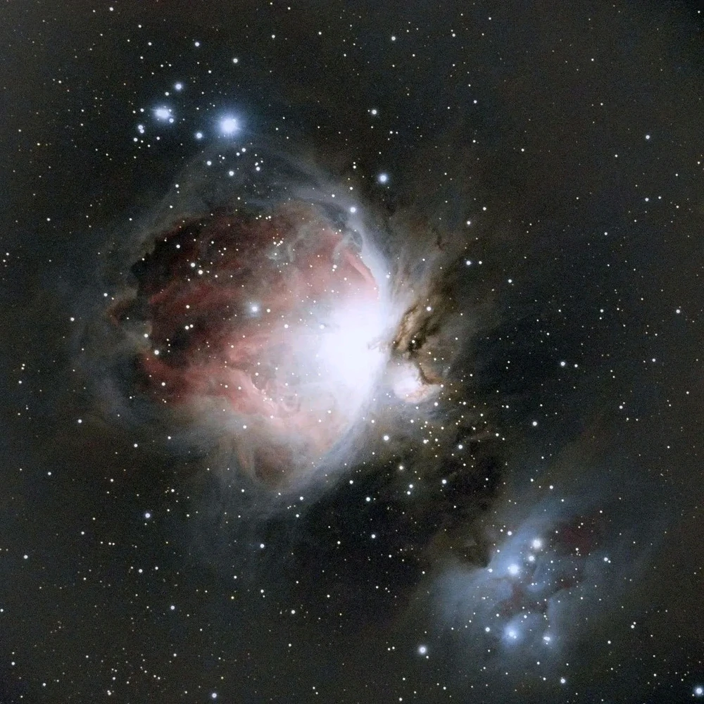 Orion nebula M42 and running man M43. From dark skies, 2022, zenithstar 81