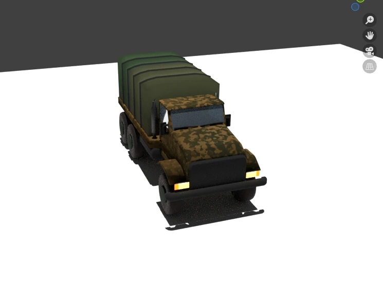 military truck tilted front