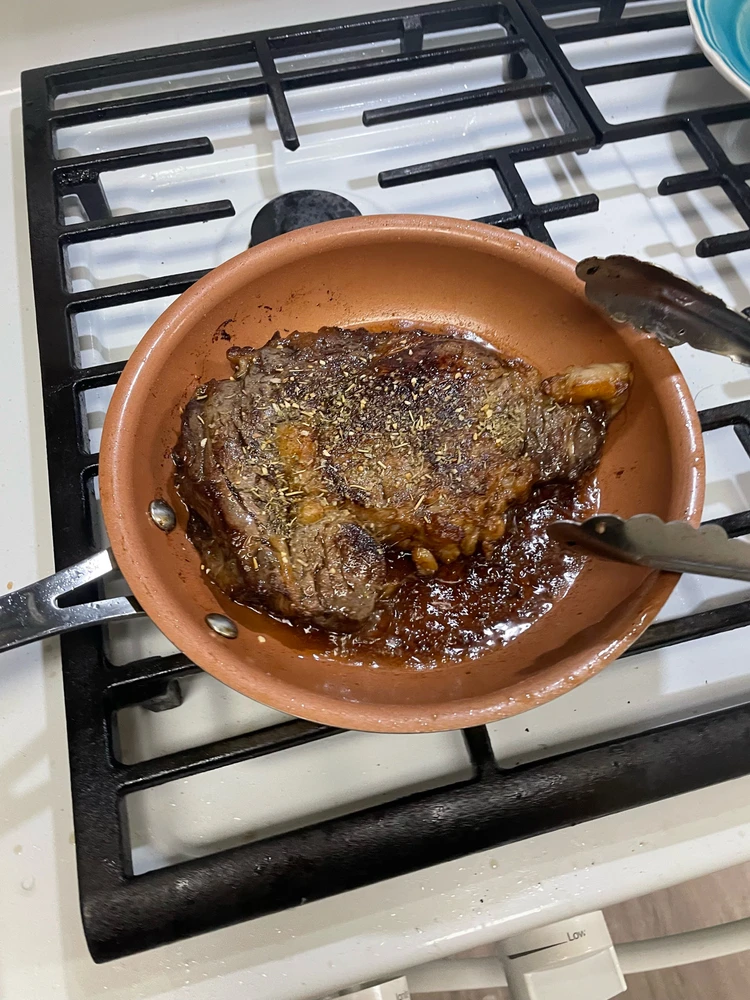 Newly Seasoned steak. 