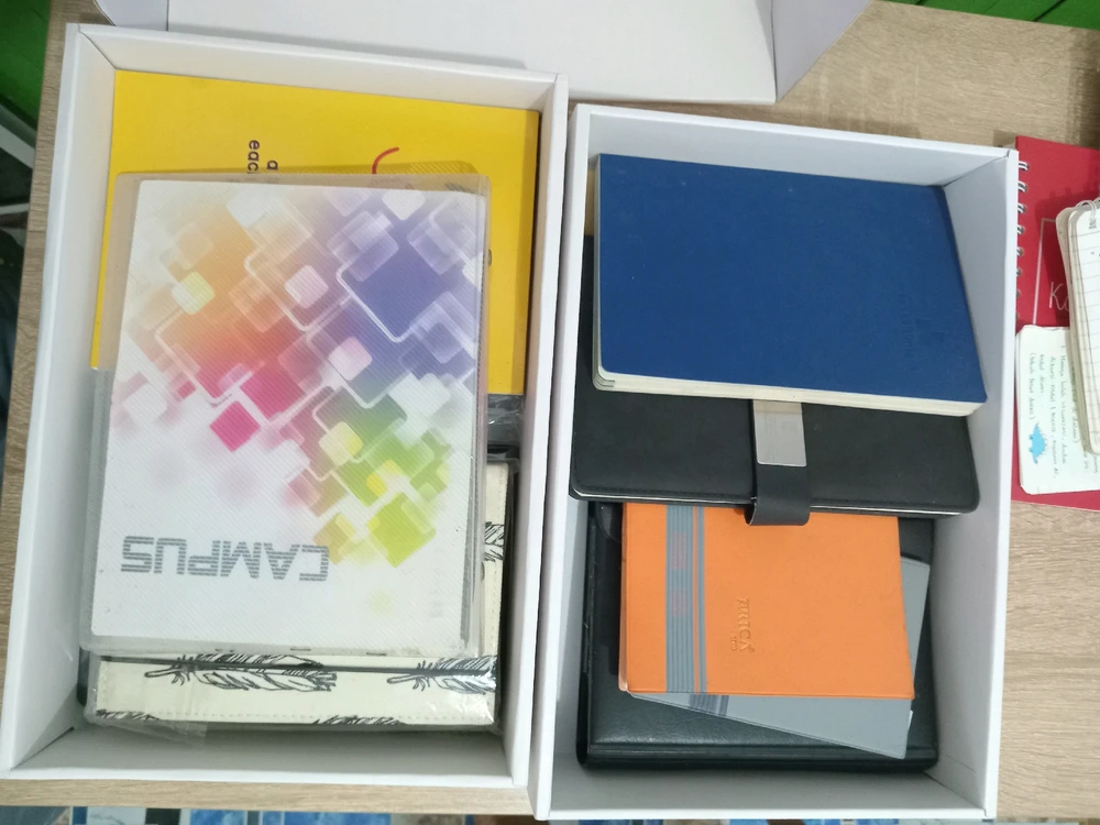 boxes full of handwriting