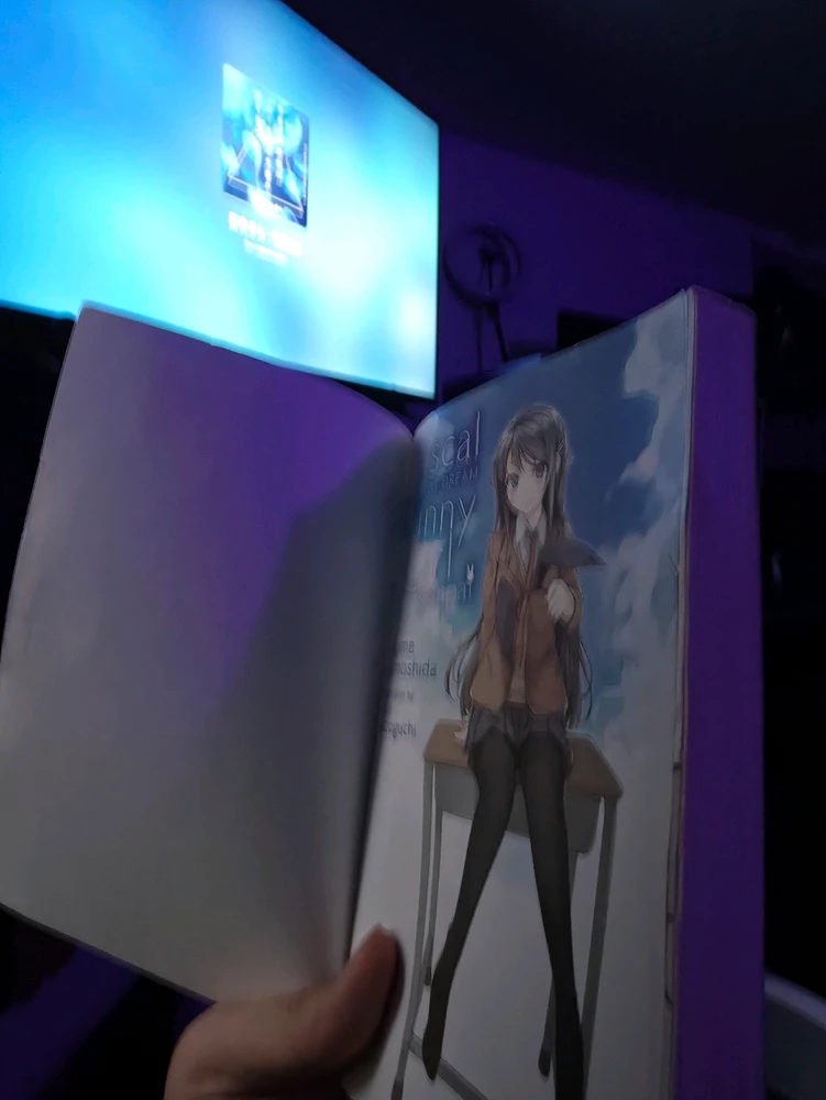 First page of the light novel with OST in background 