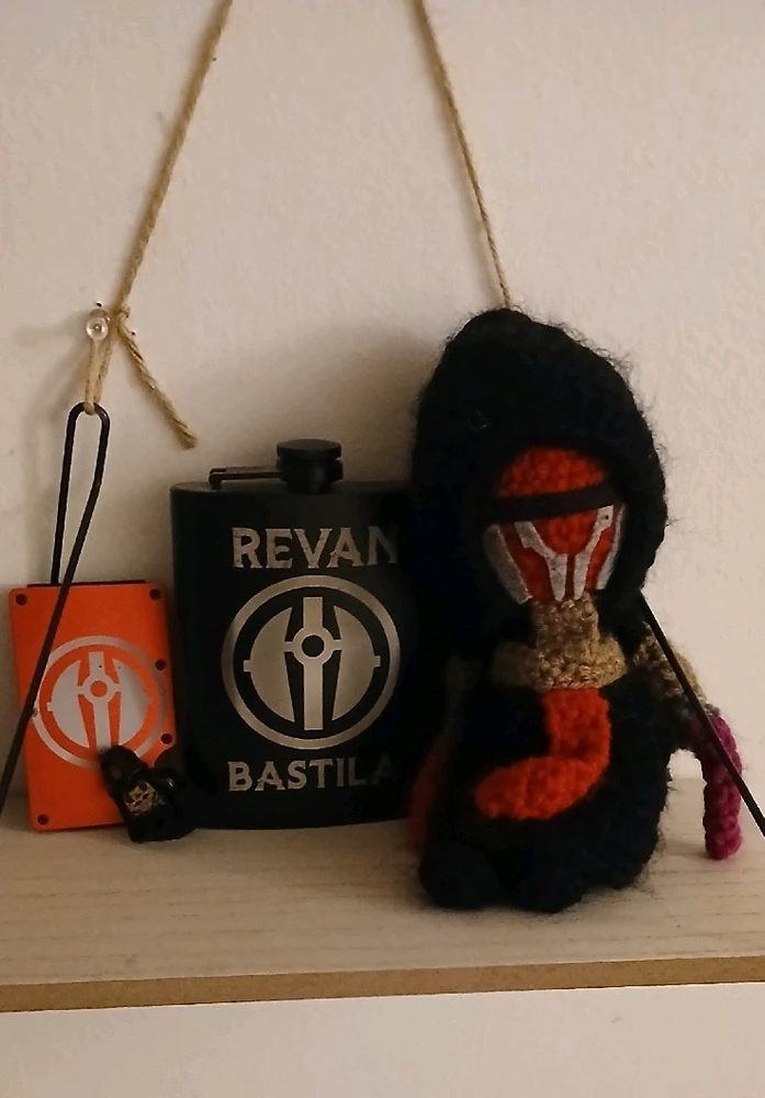 Revan Plushie had made along with custom wallet flask 