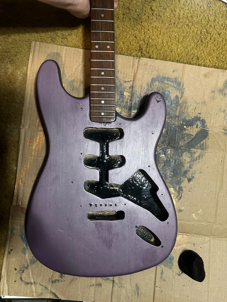 Black body sanded and base coated. Absolutely love this color I mixed up.