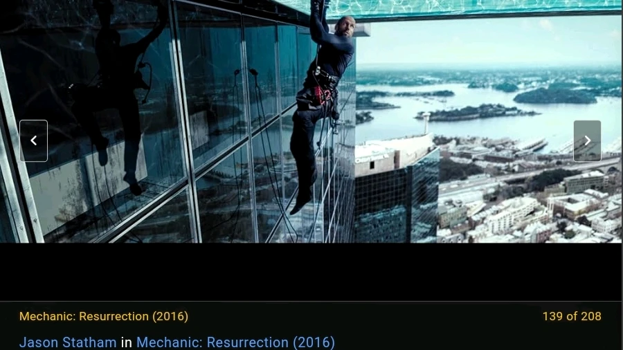 Jason Statham hanging around under a scy (oops, sky)-scraper outward swim pool ready to kill a billionaire in The Mechanic...