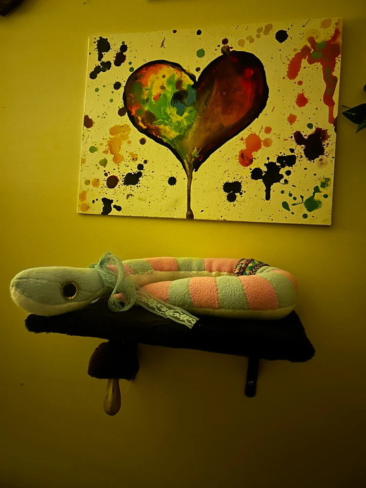 The finished lady ❤️ (she’s holding my friendship bracelets for safekeeping.)