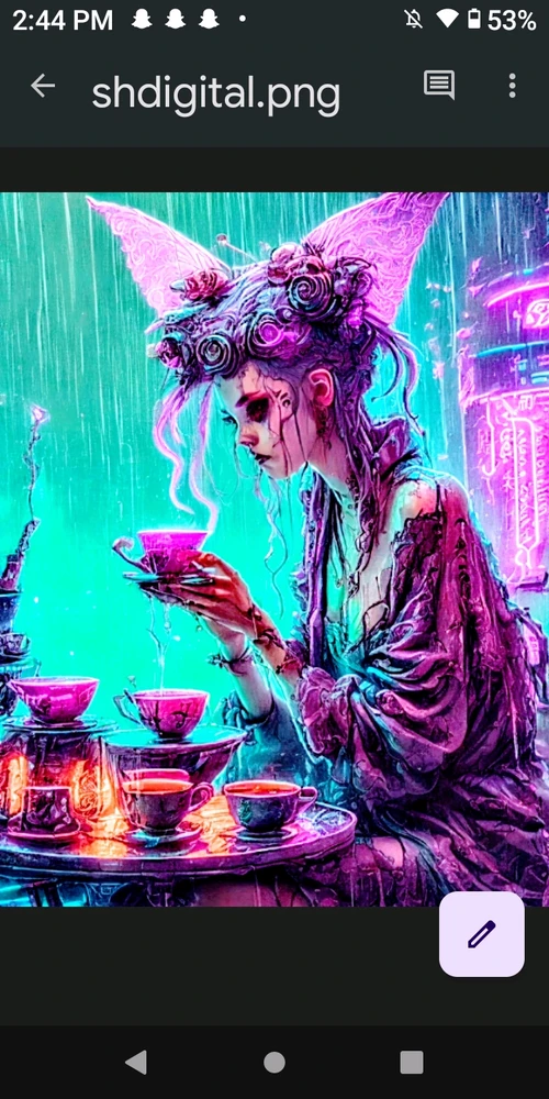 Fae rainy solo tea party.