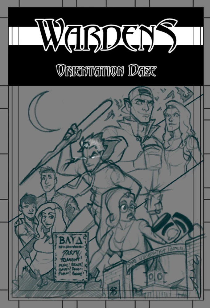 The thumbnail sketch. I do several of these, first playing with concepts and then composition. 