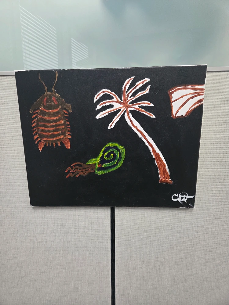 My painting I made hung up at work