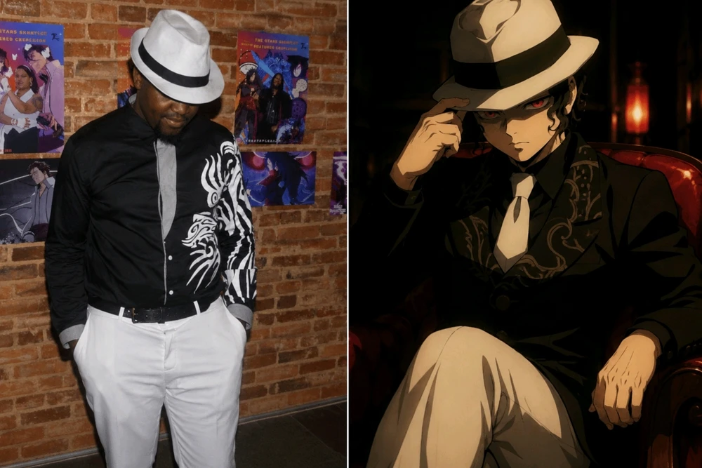 To be honest, I was going for a different look.But people kept saying , you look like Muzan without the other accessories lol