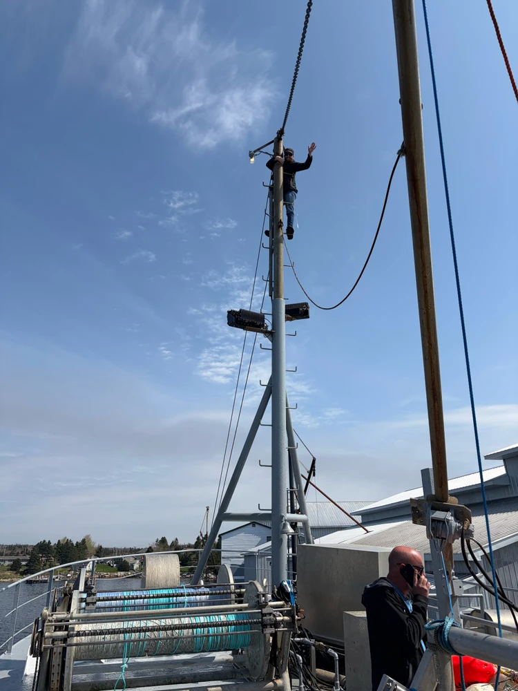 I got to free climb a crow’s nest to change some lights at work the other day