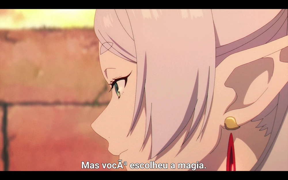 Frame de Frieren onde ela fala mas você escolheu a magia