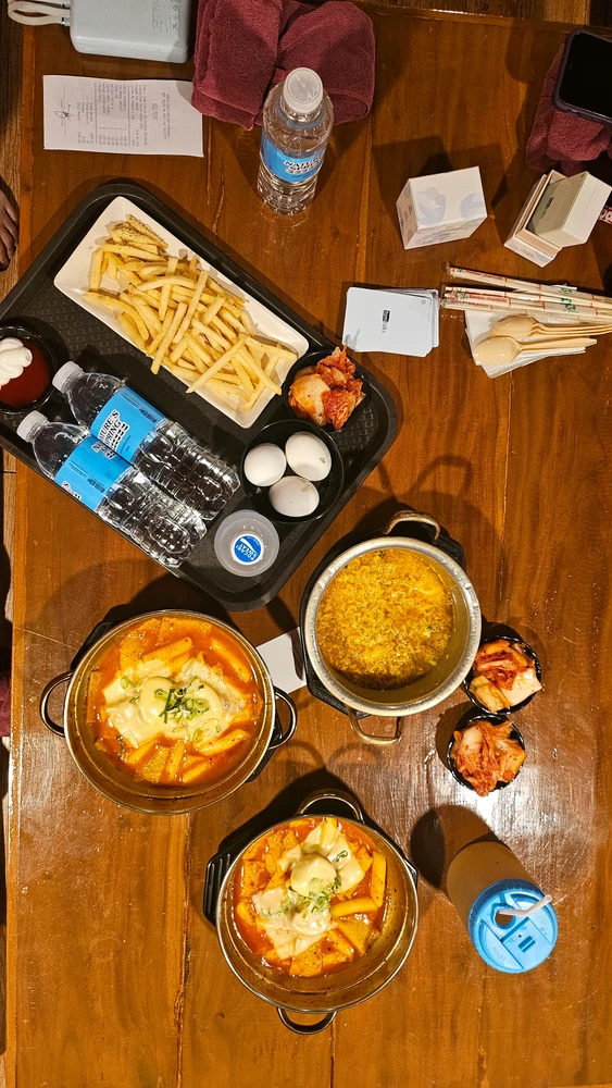 Tteokbokki, Jin Ramen, Grilled Eggs, Sour Cream Fries