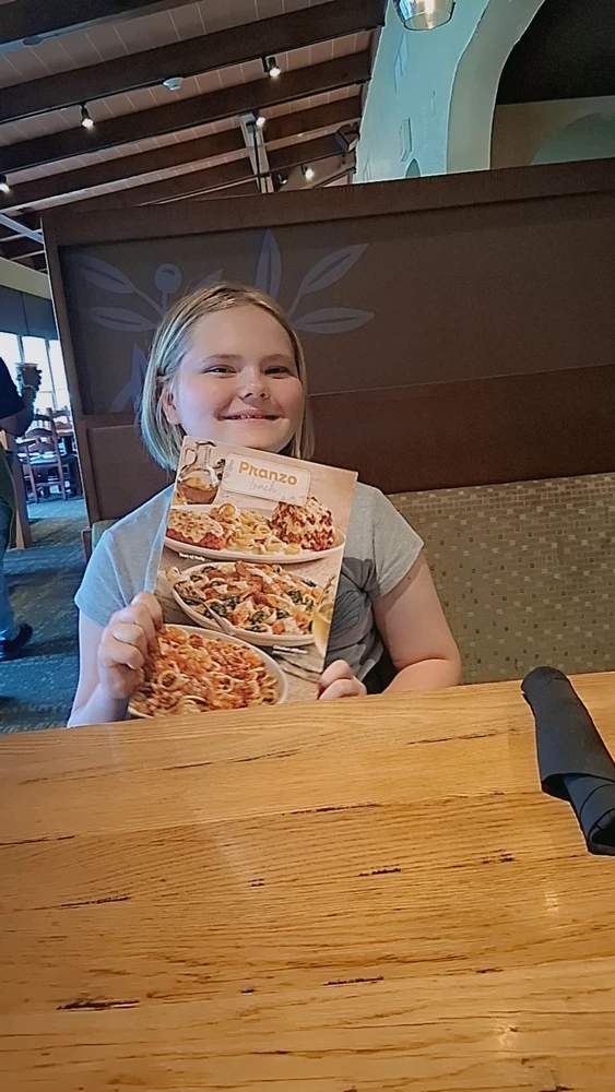 It was our first time going to olive garden 
