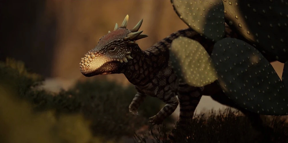 A pachycephalosaurus enjoying a nice stroll.
